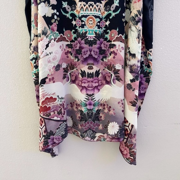 Camilla Maxi Kaftan Muumuu Nights With Her Black Silk Asian Kimono Resort OS - Picture 12 of 15